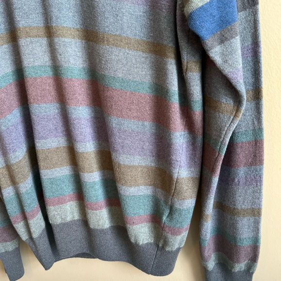 NWT PETER MILLAR Stripe Pullover Sweater size Medium Wool Cashmere Blend $245 - Picture 3 of 8